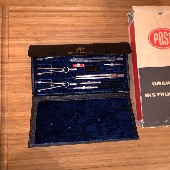 Vintage POST Design Master 1146 C *Germany* Drawing Drafting Set w/ Case & Box - Picture 2 of 8